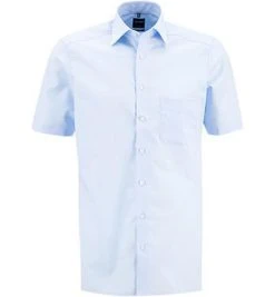 OLYMP Hemd Luxor Modern Fit 0300/12/15 Kurzarmhemd, Popeline, Hellblau, Blau