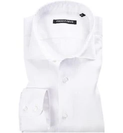 rosso e nero Hemd P6/01 Slim Fit, Reines Leinen, Weiß