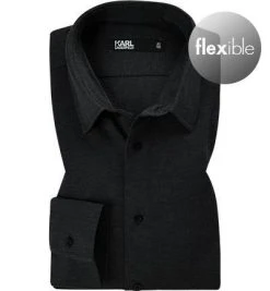 KARL LAGERFELD Hemd 605000/60/592694/970 Modern Fit, Baumwoll-Piqué, Anthrazit, Grau