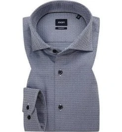JOOP! Hemd Panko 30018838/401 Slim Fit, Baumwolle, Marine-weiß gemustert, Dunkelblau