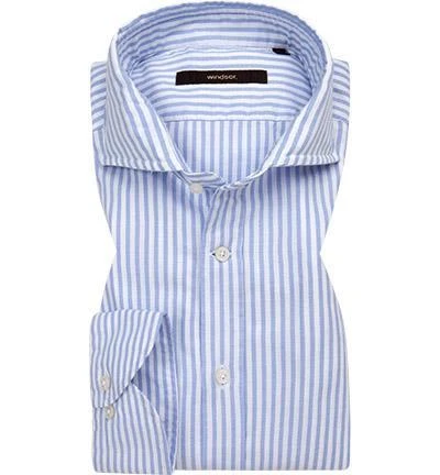 Windsor Hemd Lano 30016052 Shaped Fit, Baumwolle, Hellblau-weiß gestreift, Weiß-blau 1 Windsor Hemd Lano 30016052 Shaped Fit, Baumwolle, Hellblau-weiß gestreift, Weiß-blau