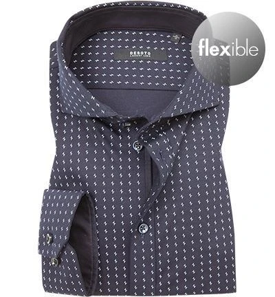 DESOTO Luxury Hemd Hai 98508-30/595 Jersey, Dunkelblau gemustert, Dunkelblau-weiß 2 DESOTO Luxury Hemd Hai 98508-30/595 Jersey, Dunkelblau gemustert, Dunkelblau-weiß – Bild 2