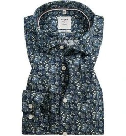 OLYMP Level Five Body Fit smartbusiness 3526/44/18 Hemd, Popeline, Dunkelblau gemustert, Dunkelblau