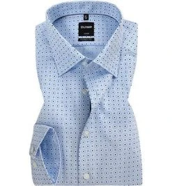 OLYMP Luxor Modern Fit 69EL 1218/49/11 Hemd, Popeline, Extra langer Arm, Hellblau gemustert, Hellblau