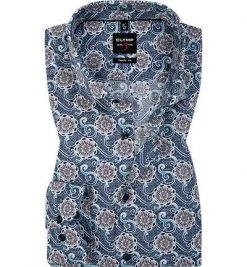 OLYMP Level Five Body Fit 2042/44/28 Hemd, Baumwolle, Multicolor gemustert, Braun