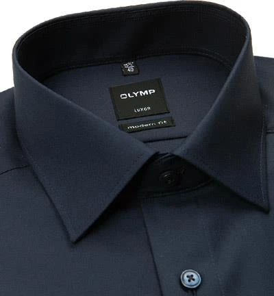 OLYMP Hemd Luxor Modern Fit 0300/64/08 Baumwolle, Navy, Kobalt 2 OLYMP Hemd Luxor Modern Fit 0300/64/08 Baumwolle, Navy, Kobalt – Bild 2
