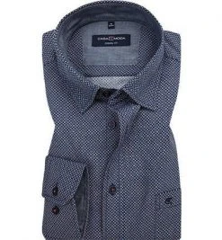 CasaModa Casual Fit 1/1 under B.D.493247200/450 Hemd, Baumwolle, Marineblau-orange gemustert, Orange