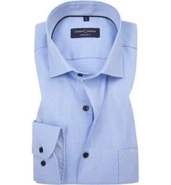 CasaModa Comfort Fit Kent 393310700/100 Hemd, Popeline, Hellblau gemustert, Hellblau