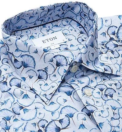 ETON Hemd 1000/000/25 Slim Fit, Twill, Hellblau gemustert, Blau 2 ETON Hemd 1000/000/25 Slim Fit, Twill, Hellblau gemustert, Blau – Bild 2