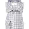 ETON Hemd 1000/00307/19 Classic Fit, Twill, Weiß-schwarz kariert, Schwarz