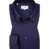 ETON Hemd 1000/00162/27 Slim Fit, Twill, Dunkelblau kariert, Blau