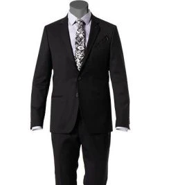 KARL LAGERFELD Hemd 605111/60/592648/010 Modern Fit, Popeline, Weiß-schwarz gemustert, Weiß-schwarz -hemdenverkauf 331829 norm4