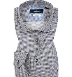 Daniel Hechter Hemd 60950/192545/680 Modern Fit, Popeline, Dunkelblau gemustert, Navy