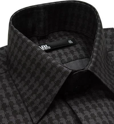 KARL LAGERFELD Hemd 605008/60/592691/990 Modern Fit, Popeline, Schwarz gemustert, Schwarz 2 KARL LAGERFELD Hemd 605008/60/592691/990 Modern Fit, Popeline, Schwarz gemustert, Schwarz – Bild 2
