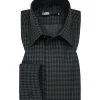 KARL LAGERFELD Hemd 605007/60/592691/990 Modern Fit, Popeline, Schwarz gemustert, Schwarz