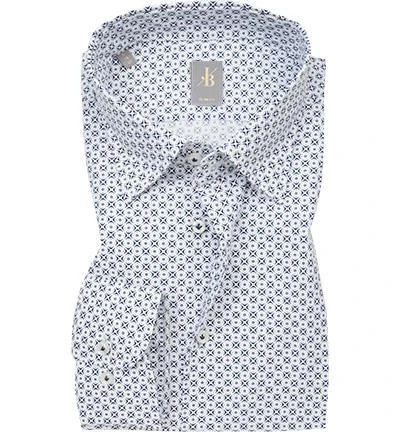 Jacques Britt Hemd Messina 662450/16 Slim Fit, Baumwolle, Marineblau-weiß gemustert, Blau 1 Jacques Britt Hemd Messina 662450/16 Slim Fit, Baumwolle, Marineblau-weiß gemustert, Blau