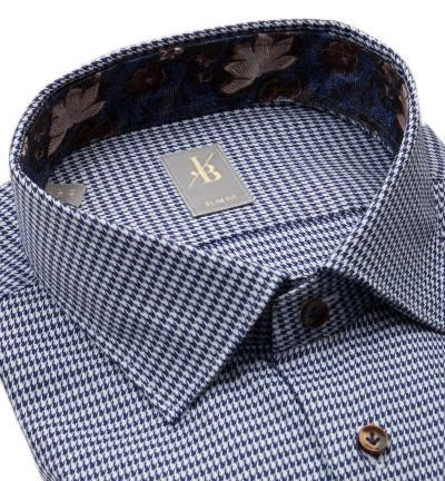 Jacques Britt Hemd Como Mix 662280/16 Slim Fit, Baumwolle, Marineblau-weiß gemustert, Blau 2 Jacques Britt Hemd Como Mix 662280/16 Slim Fit, Baumwolle, Marineblau-weiß gemustert, Blau – Bild 2