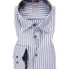 Jacques Britt Hemd Messina Mix 6622/16 Slim Fit, Baumwolle, Navy-weiß gestreift, Blau