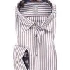 Jacques Britt Hemd Messina Mix 6622/26 Slim Fit, Baumwolle, Haselnussbraun-weiß gestreift, Braun
