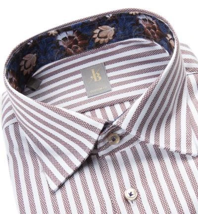 Jacques Britt Hemd Messina Mix 6622/26 Slim Fit, Baumwolle, Haselnussbraun-weiß gestreift, Braun 2 Jacques Britt Hemd Messina Mix 6622/26 Slim Fit, Baumwolle, Haselnussbraun-weiß gestreift, Braun – Bild 2