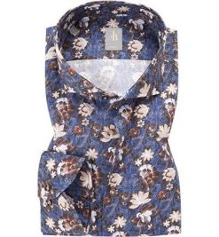 Jacques Britt Hemd Sardegna 662300/26 Slim Fit, Baumwolle, Multicolour gemustert, Braun