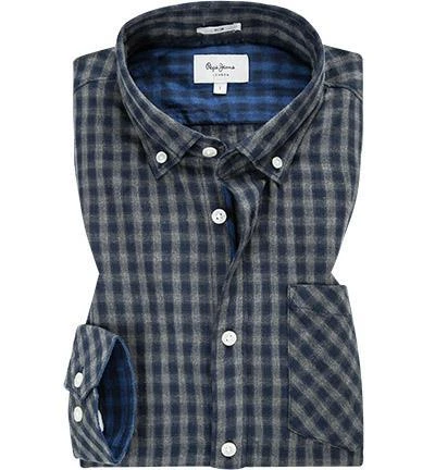 Pepe Jeans Hemd Jaiden PM306093/933 Slim Fit, Baumwolle, Dunkelblau kariert, Grau-marine 1 Pepe Jeans Hemd Jaiden PM306093/933 Slim Fit, Baumwolle, Dunkelblau kariert, Grau-marine