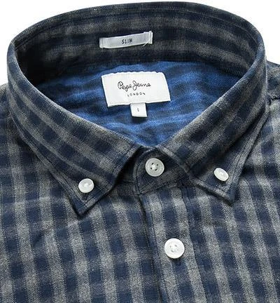 Pepe Jeans Hemd Jaiden PM306093/933 Slim Fit, Baumwolle, Dunkelblau kariert, Grau-marine 2 Pepe Jeans Hemd Jaiden PM306093/933 Slim Fit, Baumwolle, Dunkelblau kariert, Grau-marine – Bild 2