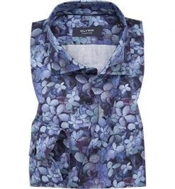 OLYMP Signature Tailored Fit 8547/44/14 Hemd, Popeline, Dunkelblau gemustert, Nachtblau