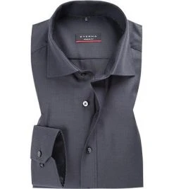 ETERNA Hemd 3116/X177/38 Modern Fit, Baumwolle, Dunkelgrau meliert, Dunkelgrau