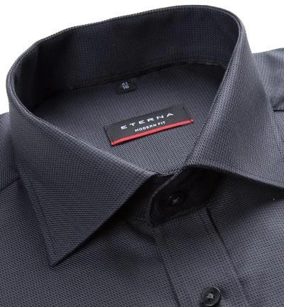 ETERNA Hemd 3116/X177/38 Modern Fit, Baumwolle, Dunkelgrau meliert, Dunkelgrau 2 ETERNA Hemd 3116/X177/38 Modern Fit, Baumwolle, Dunkelgrau meliert, Dunkelgrau – Bild 2