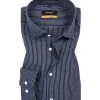 Seidensticker Hemd 665120/19 Slim Fit, Baumwolle, Navy-weiß gestreift, Dunkelblau