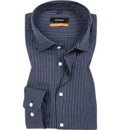 Seidensticker Hemd 665120/19 Slim Fit, Baumwolle, Navy-weiß gestreift, Dunkelblau