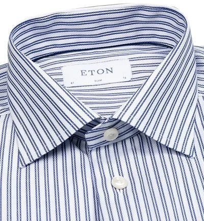ETON Hemd 1000/00126/27 Slim Fit, Baumwolle, Marine-weiß gestreift, Blau-weiß 2 ETON Hemd 1000/00126/27 Slim Fit, Baumwolle, Marine-weiß gestreift, Blau-weiß – Bild 2