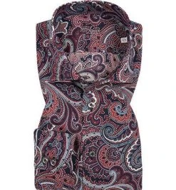 van Laack Hemd Tailor Fit 171343/RIVARA-TF/775 Popeline, Multicolour gemustert, Rot-blau-weiß