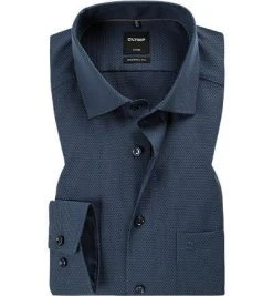 OLYMP Luxor Modern Fit 69EL 1237/49/18 Hemd, Baumwolle, Extra langer Arm, Marineblau meliert, Marine