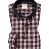 OLYMP Level Five Body Fit 3009/44/35 Hemd, Twill, Dunkelrot kariert, Rot