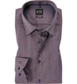 OLYMP Level Five Body Fit 69EL 2023/49/39 Hemd, Baumwolle, Extra langer Arm, Dunkelrot meliert, Dunkelrot