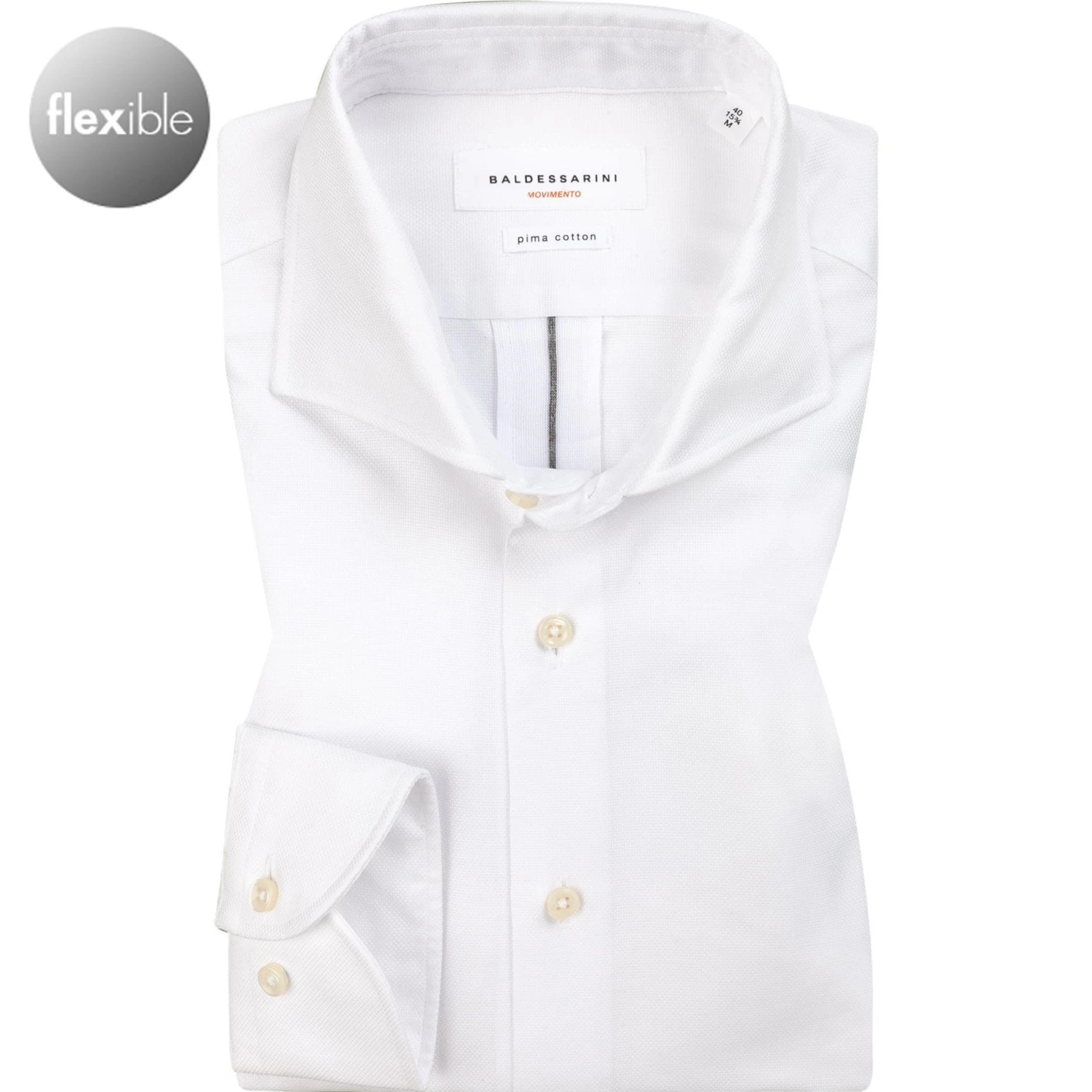 BALDESSARINI Hemd 41247/000/04944/1010 Tailored Fit, Baumwolle, Weiß 1 BALDESSARINI Hemd 41247/000/04944/1010 Tailored Fit, Baumwolle, Weiß