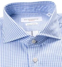 BALDESSARINI Hemd 41247/000/04944/6603 Tailored Fit, Popeline, Hellblau kariert, Blau kariert -hemdenverkauf 334254 norm2