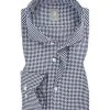 Jacques Britt Hemd Sardegna 632410/19 Custom Fit, Baumwolle, Dunkelblau-weiß gemustert, Dunkelblau-weiß