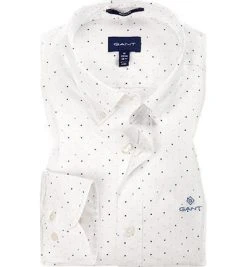 Gant Hemd 3005970/110 Regular Fit, Baumwolle, Weiß gepunktet, Weiß