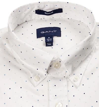 Gant Hemd 3005970/110 Regular Fit, Baumwolle, Weiß gepunktet, Weiß 2 Gant Hemd 3005970/110 Regular Fit, Baumwolle, Weiß gepunktet, Weiß – Bild 2