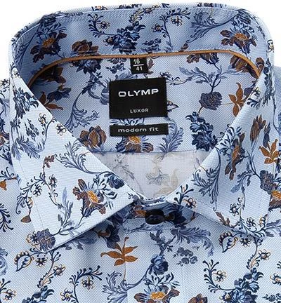 OLYMP Luxor Modern Fit 69EL 1229/49/58 Hemd, Baumwolle, Extra langer Arm, Bleu-messing gemustert, Blau 2 OLYMP Luxor Modern Fit 69EL 1229/49/58 Hemd, Baumwolle, Extra langer Arm, Bleu-messing gemustert, Blau – Bild 2