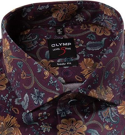 OLYMP Level Five Body Fit 2009/44/39 Hemd, Popeline, Dunkelrot gemustert, Dunkelrot 2 OLYMP Level Five Body Fit 2009/44/39 Hemd, Popeline, Dunkelrot gemustert, Dunkelrot – Bild 2