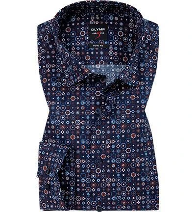 OLYMP Level Five Body Fit 2027/44/28 Hemd, Popeline, Dunkelblau gemustert, Dunkelblau 1 OLYMP Level Five Body Fit 2027/44/28 Hemd, Popeline, Dunkelblau gemustert, Dunkelblau