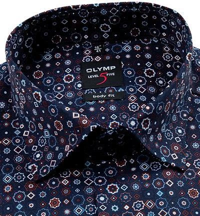 OLYMP Level Five Body Fit 2027/44/28 Hemd, Popeline, Dunkelblau gemustert, Dunkelblau 2 OLYMP Level Five Body Fit 2027/44/28 Hemd, Popeline, Dunkelblau gemustert, Dunkelblau – Bild 2