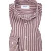 ETON Hemd 1000/00601/59 Slim Fit, Baumwolle, Bordeaux-weiß gestreift, Rot-weiß