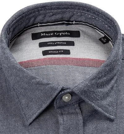 Marc O'Polo Hemd 930 7443 42172/E82 Shaped Fit, Baumwolle, Dunkelblau meliert, Jeansblau 2 Marc O'Polo Hemd 930 7443 42172/E82 Shaped Fit, Baumwolle, Dunkelblau meliert, Jeansblau – Bild 2