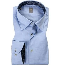 Jacques Britt Hemd Messina Mix 652200/10 Perfect Fit, Chambray, Hellblau
