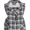 Marc O'Polo Hemd 930 7445 42382/Y92 Shaped Fit, Twill, Dunkelgrau kariert, Blau-grau